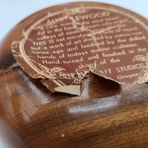 Lot 4 Vintage Myrtlewood Bowls Myrtle Craft Studios Oregon 5" For Refinishing - Picture 6 of 14